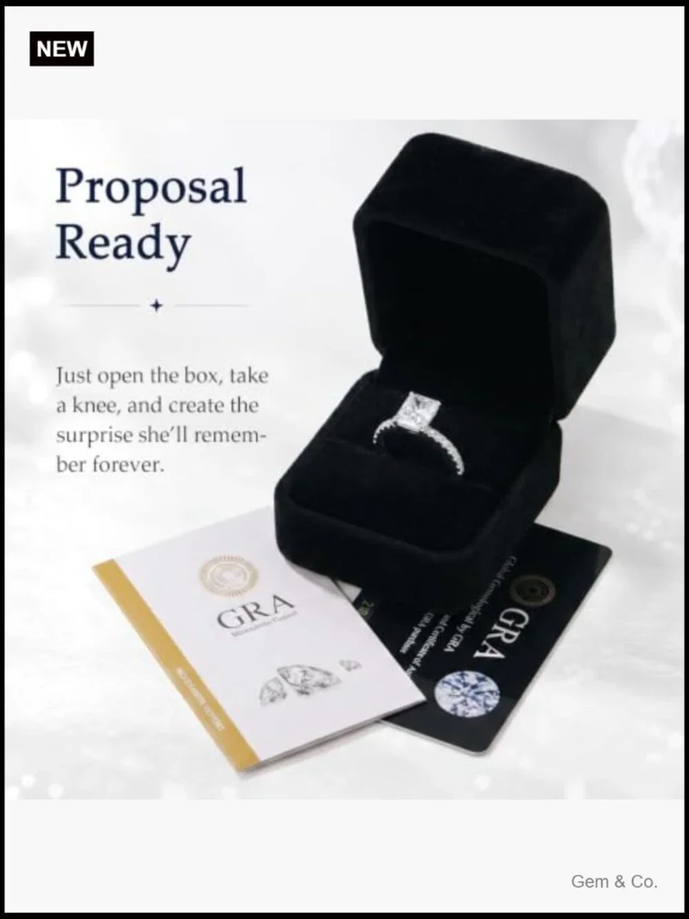 3CT Radiant Cut Moissanite Engagement Ring, VVS1, 925 Sterling Silver